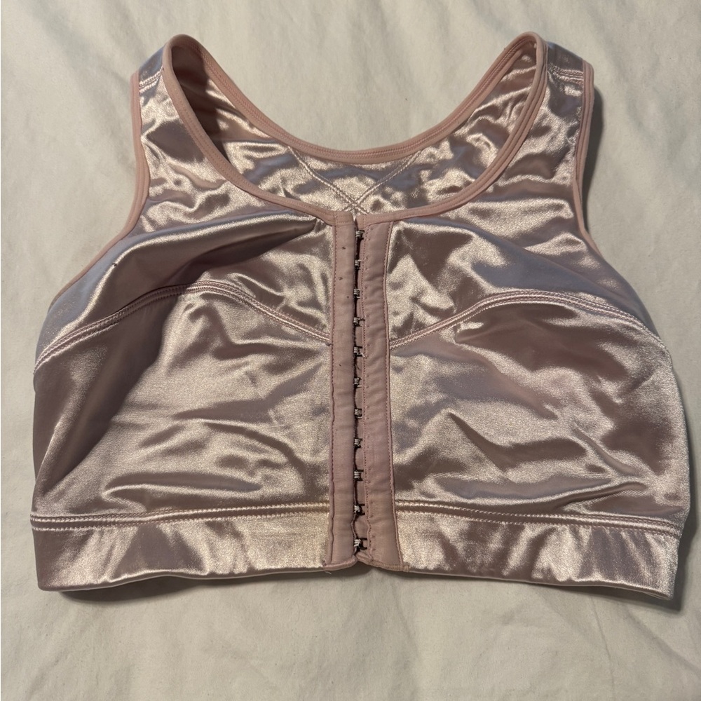 Pink Satin Enell Sports Bra